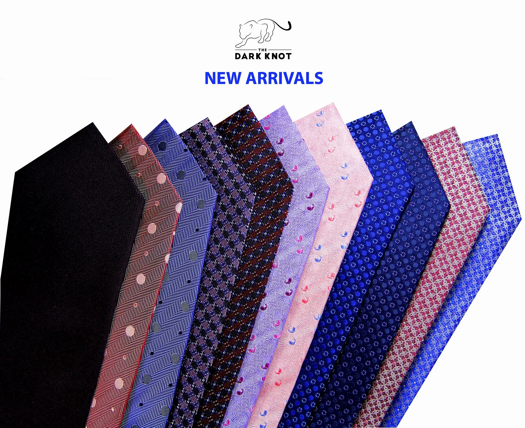 Newbury Dots Silk Tie, Navy / Lilac / Bluish Grey
