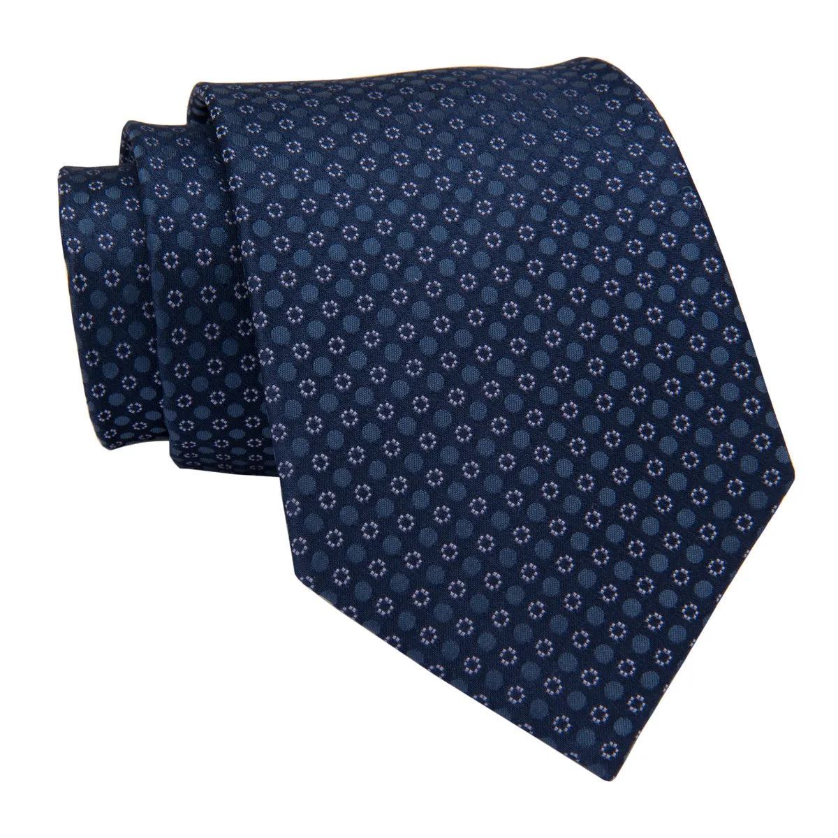 Newbury Dots Silk Tie, Navy / Lilac / Bluish Grey