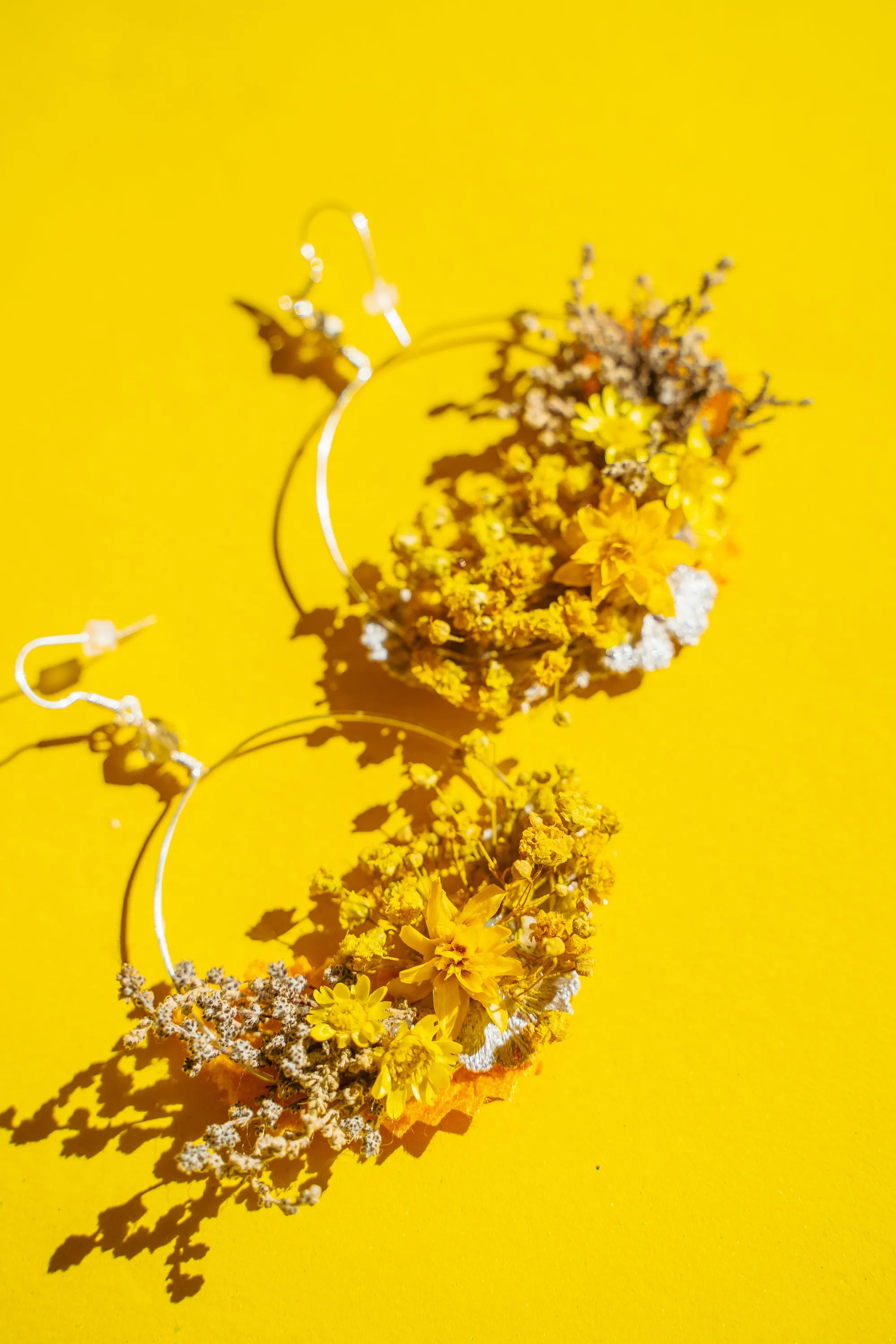 Ochre flower earrings for bride