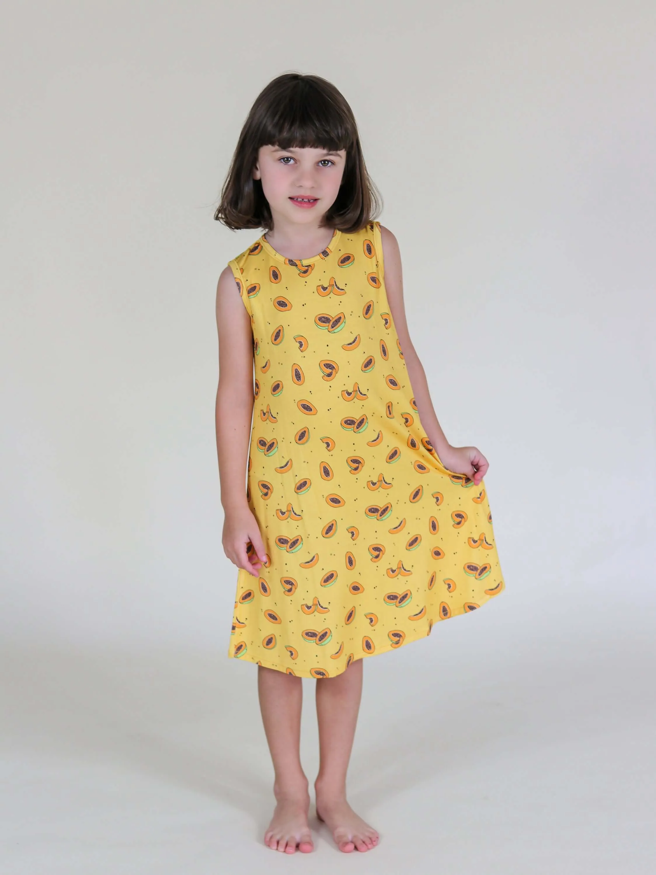 Papaya Bamboo Girls' Sleeveless Dress