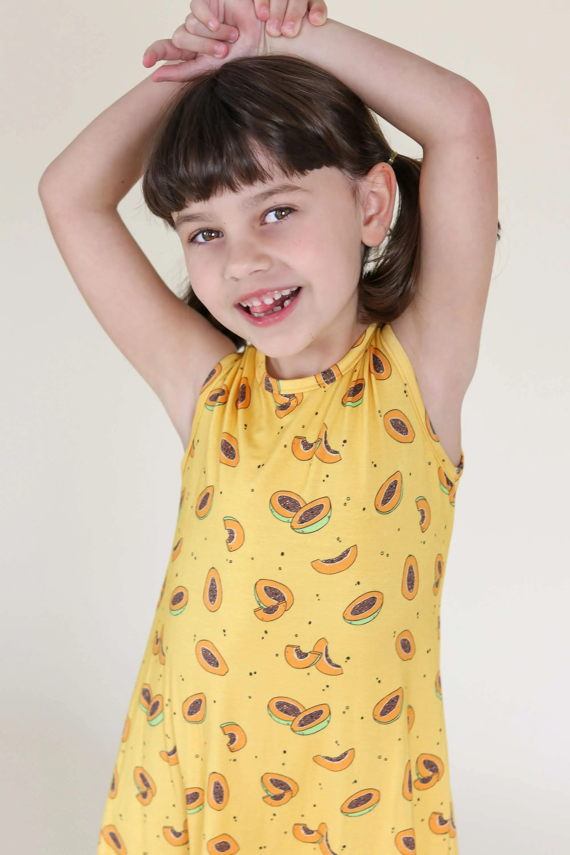 Papaya Bamboo Girls' Sleeveless Dress
