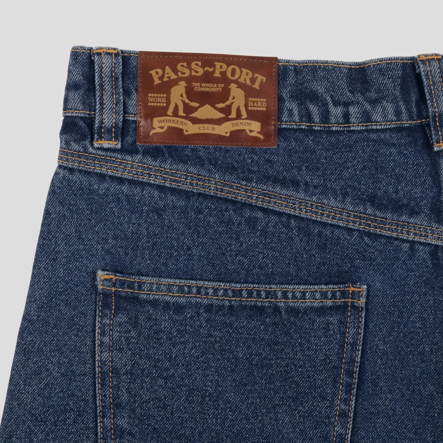 PASSPORT - WORKERS CLUB SHORT - WASHED DARK INDIGO