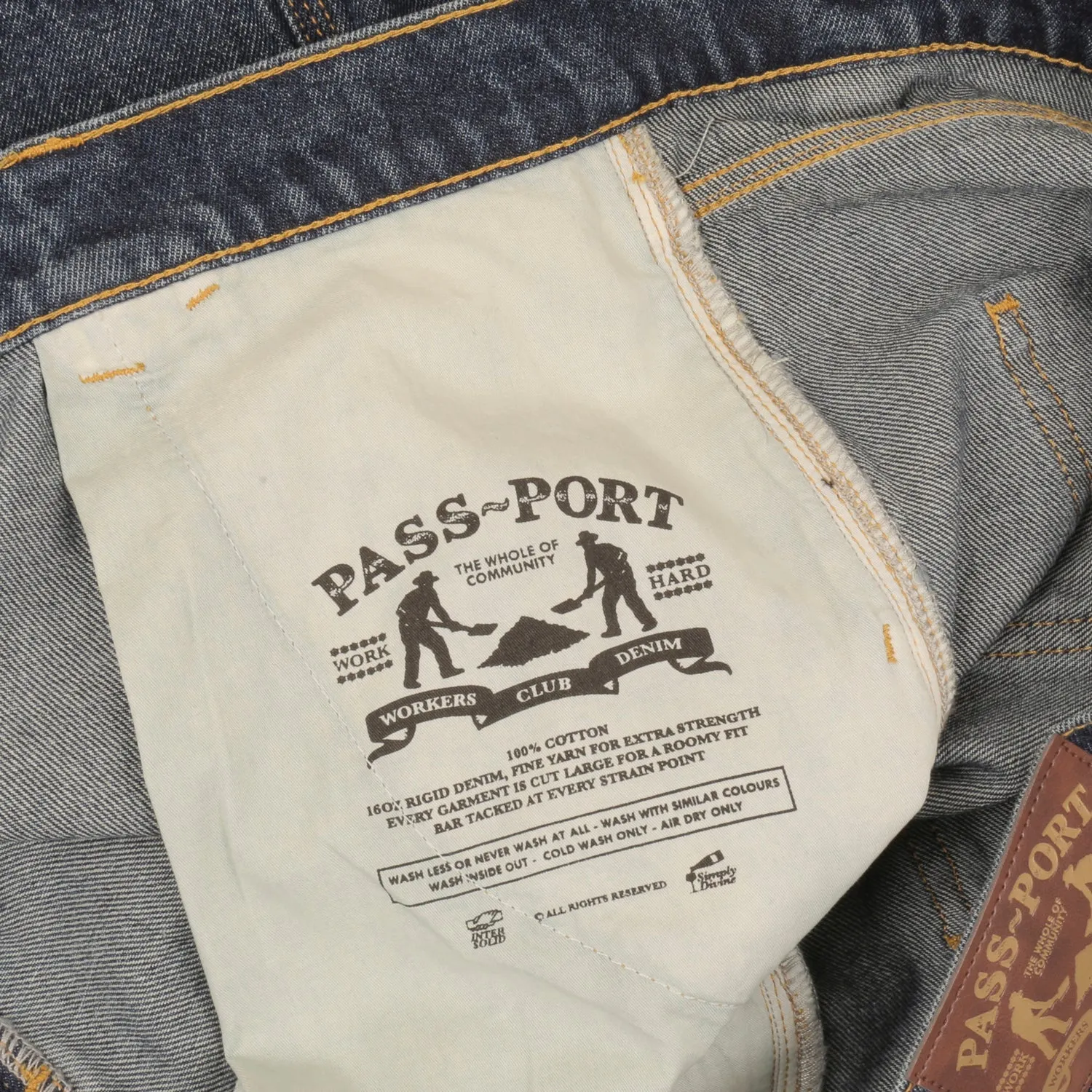 PASSPORT - WORKERS CLUB SHORT - WASHED DARK INDIGO