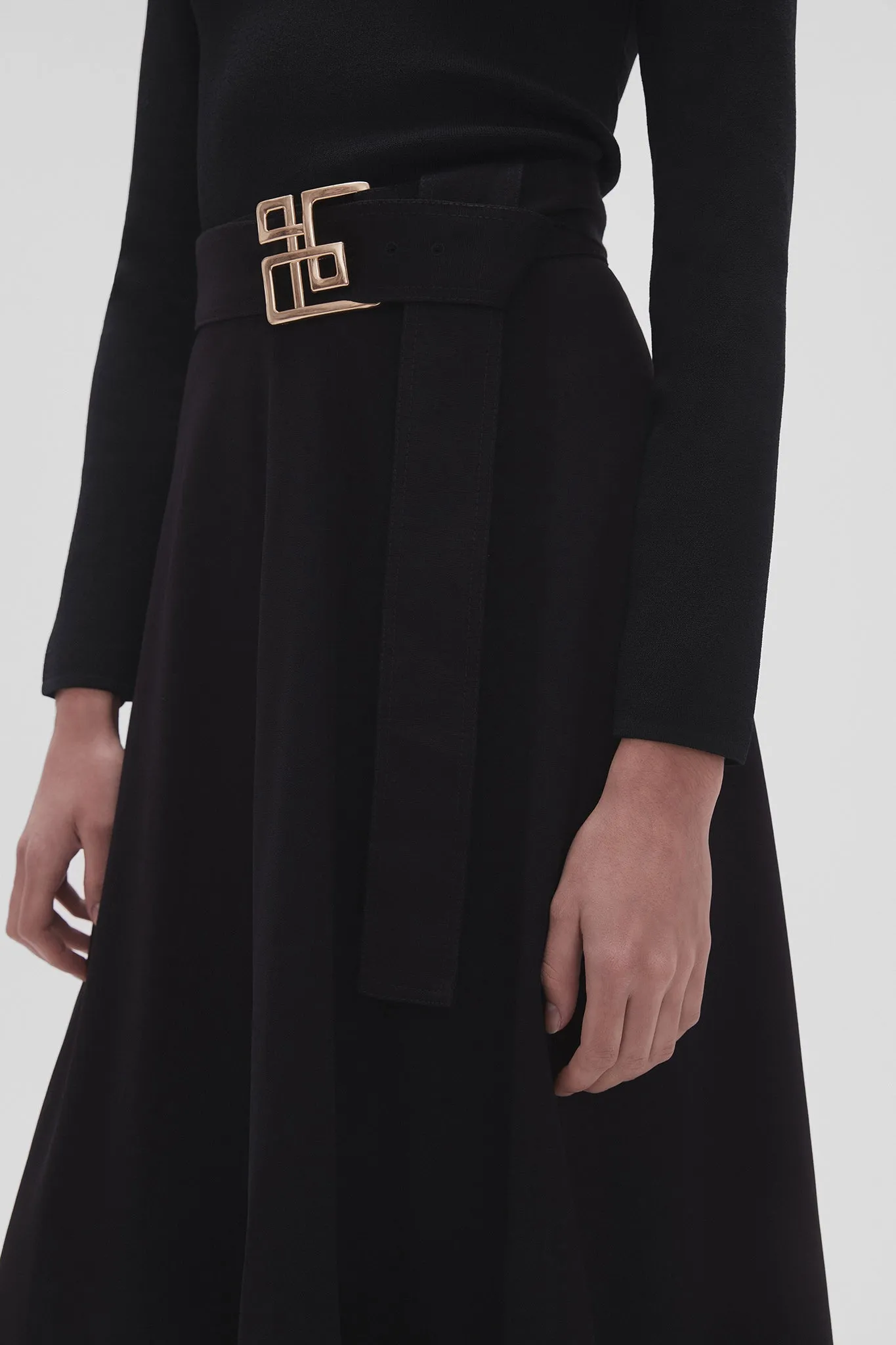 Perspective Belted Midi Skirt