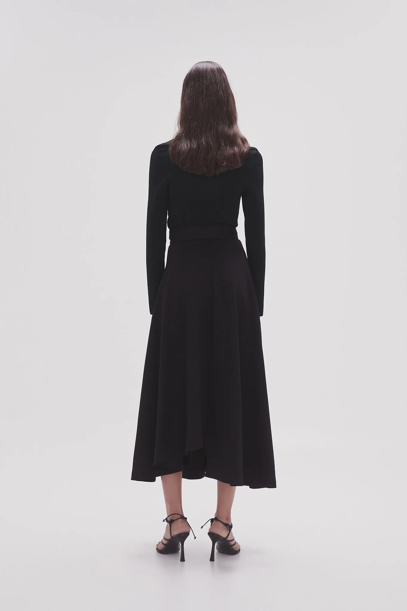 Perspective Belted Midi Skirt