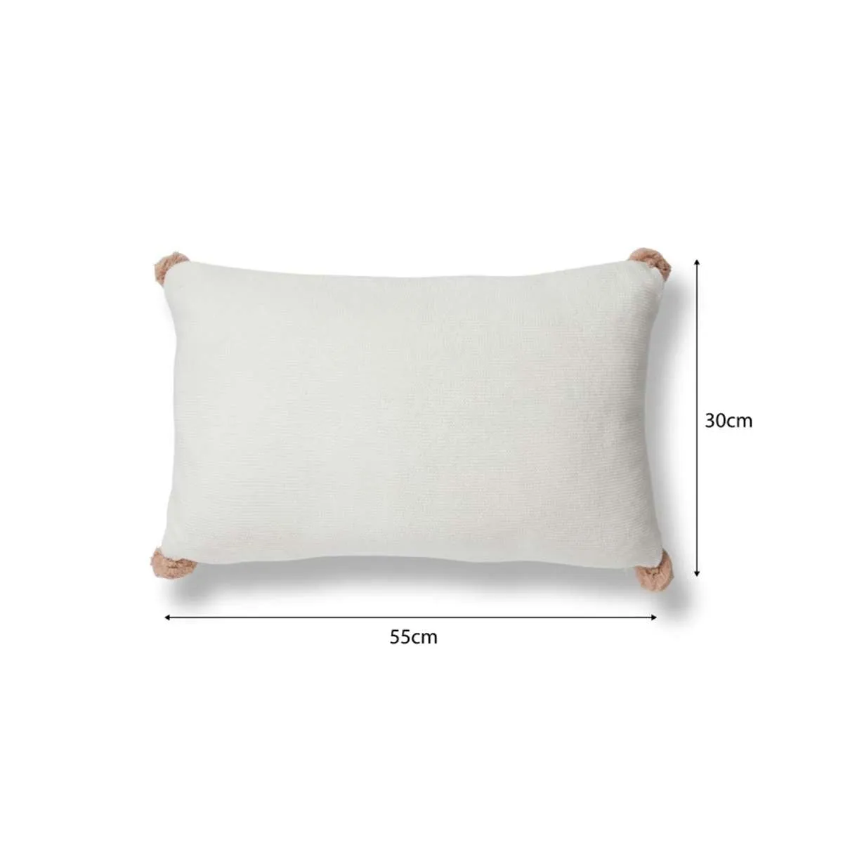 Priya Pompom Knit Cushion - Ivory/Pink
