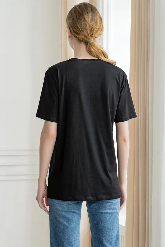 Round Neck Sequin Top