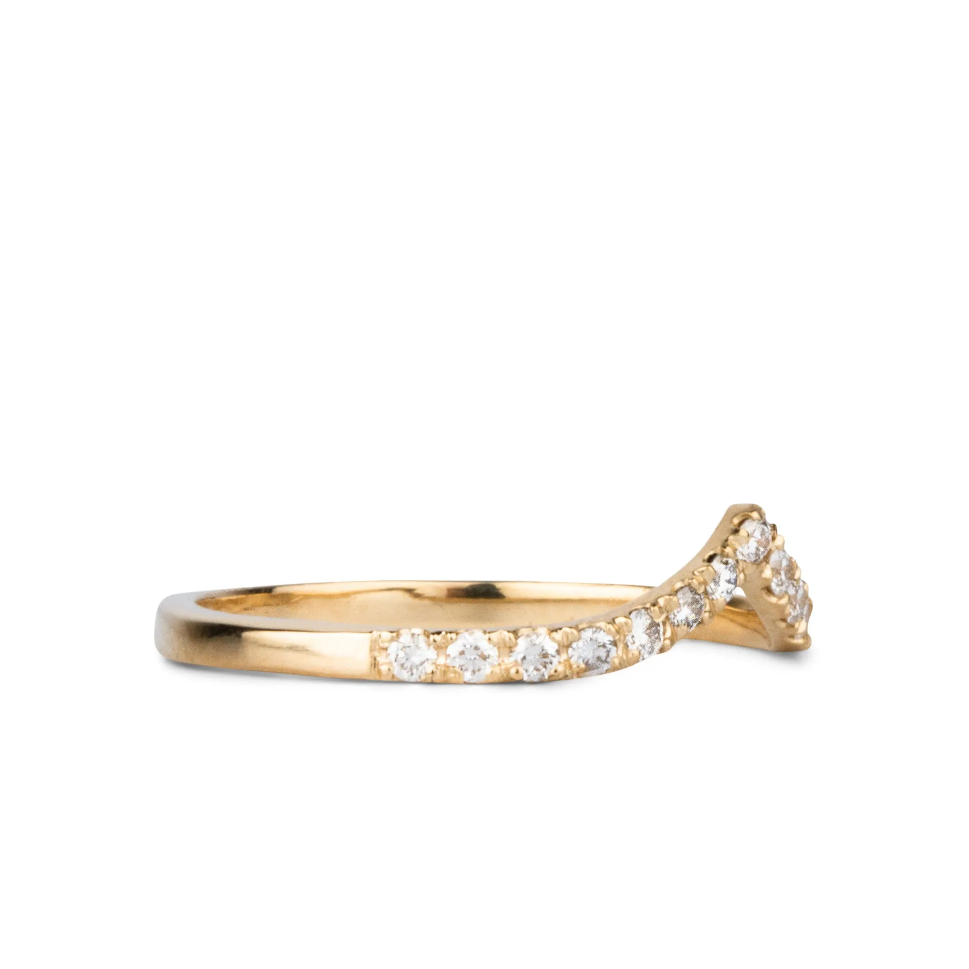 Royale White Diamond Prong Peaked Band