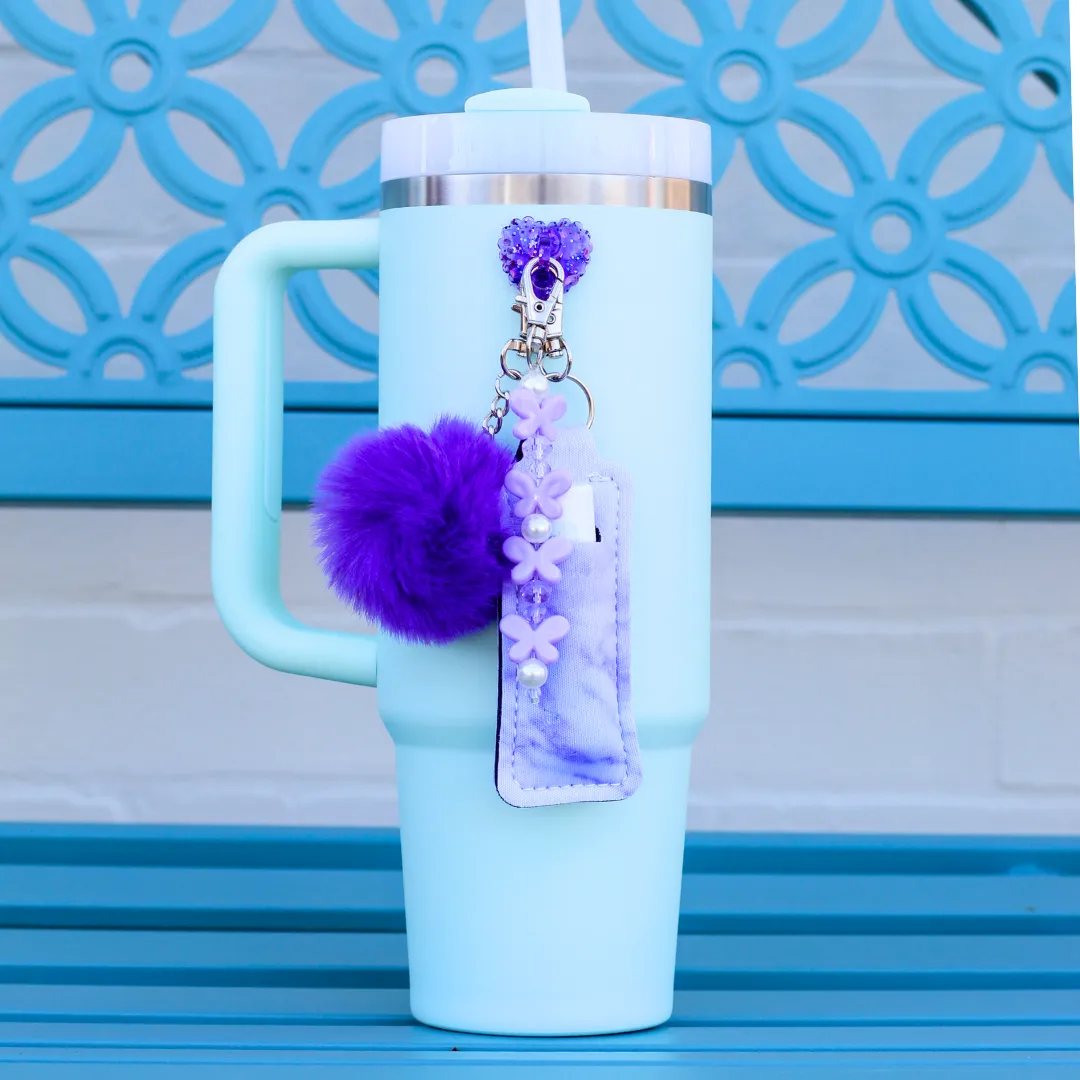 Scalloped Purple Glitter Heart Stick-On Hook