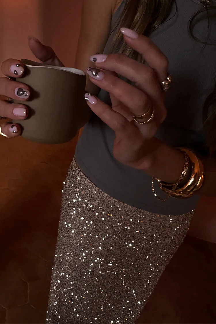 Silver Sequin Dorris Skirt