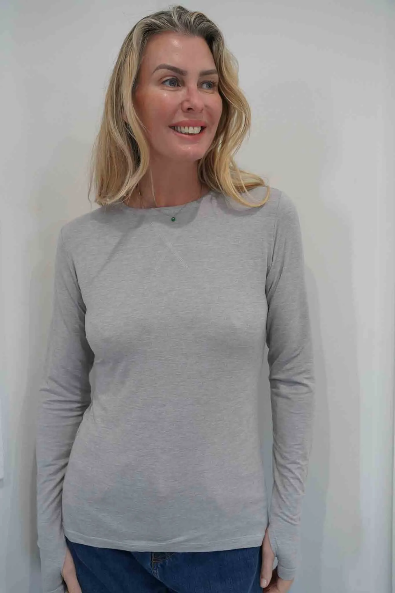 Soft Grey Long Sleeve Tee