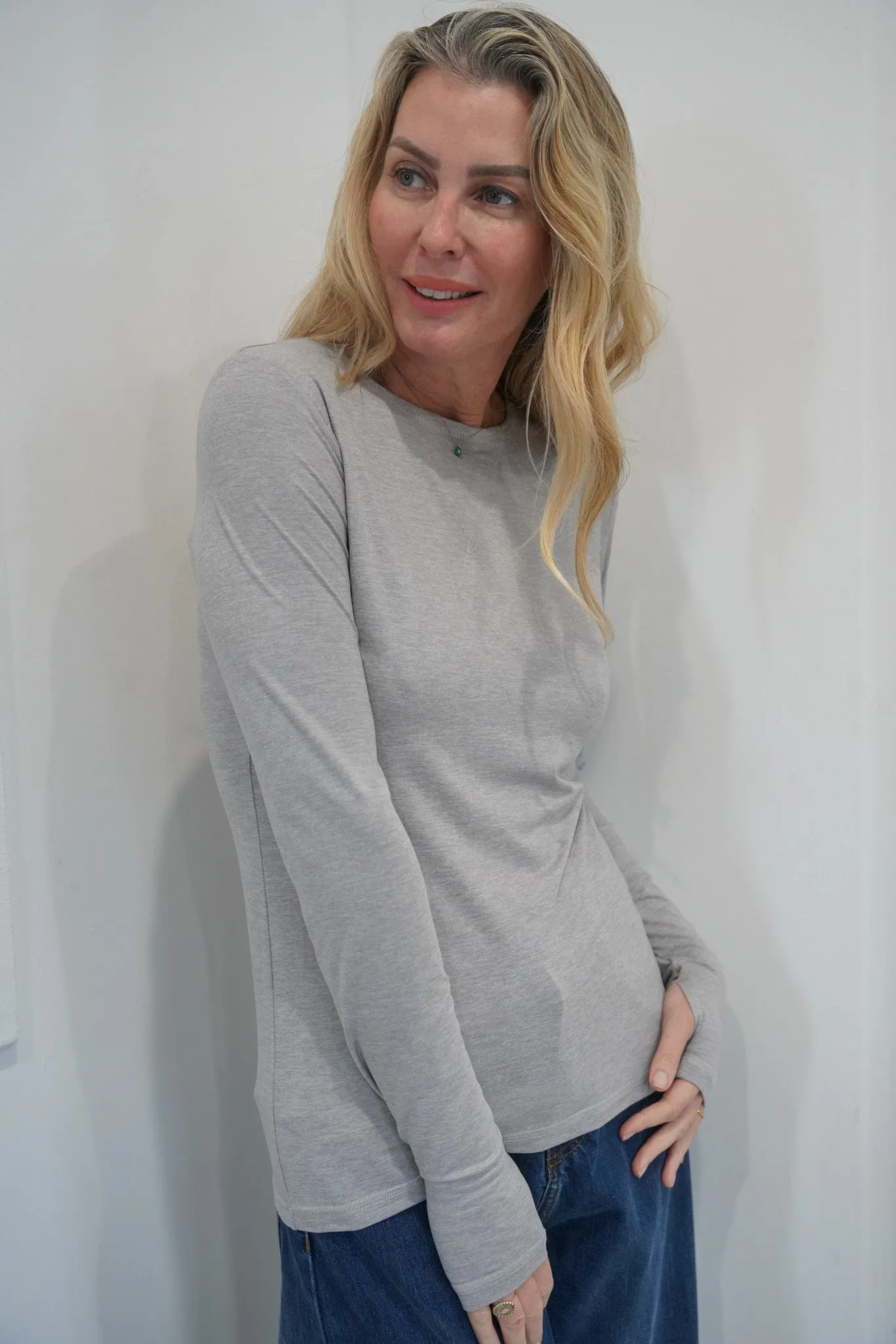 Soft Grey Long Sleeve Tee