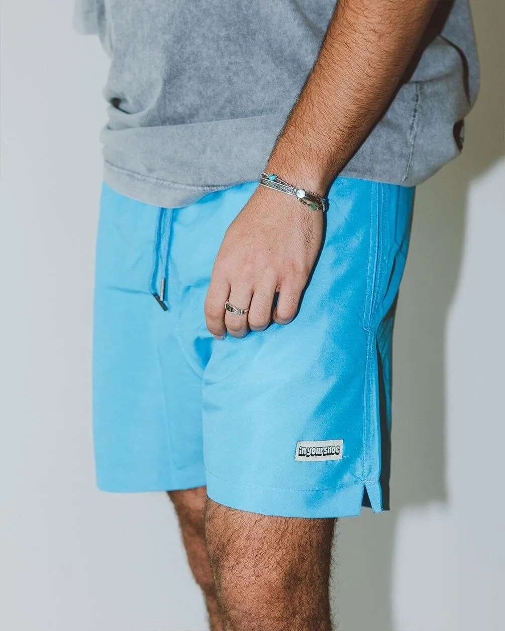 Solid Turquoise Swim Shorts