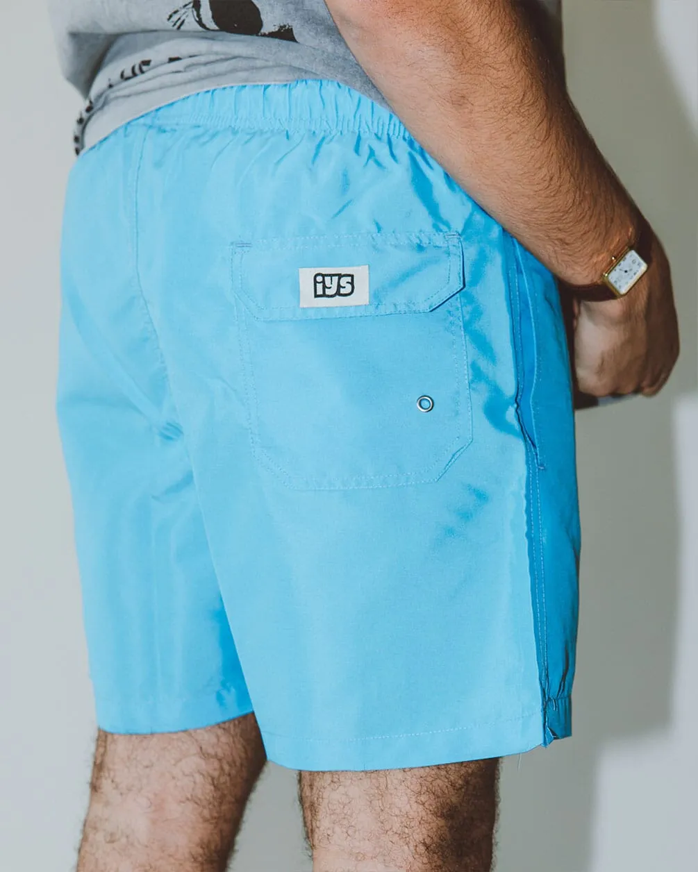 Solid Turquoise Swim Shorts