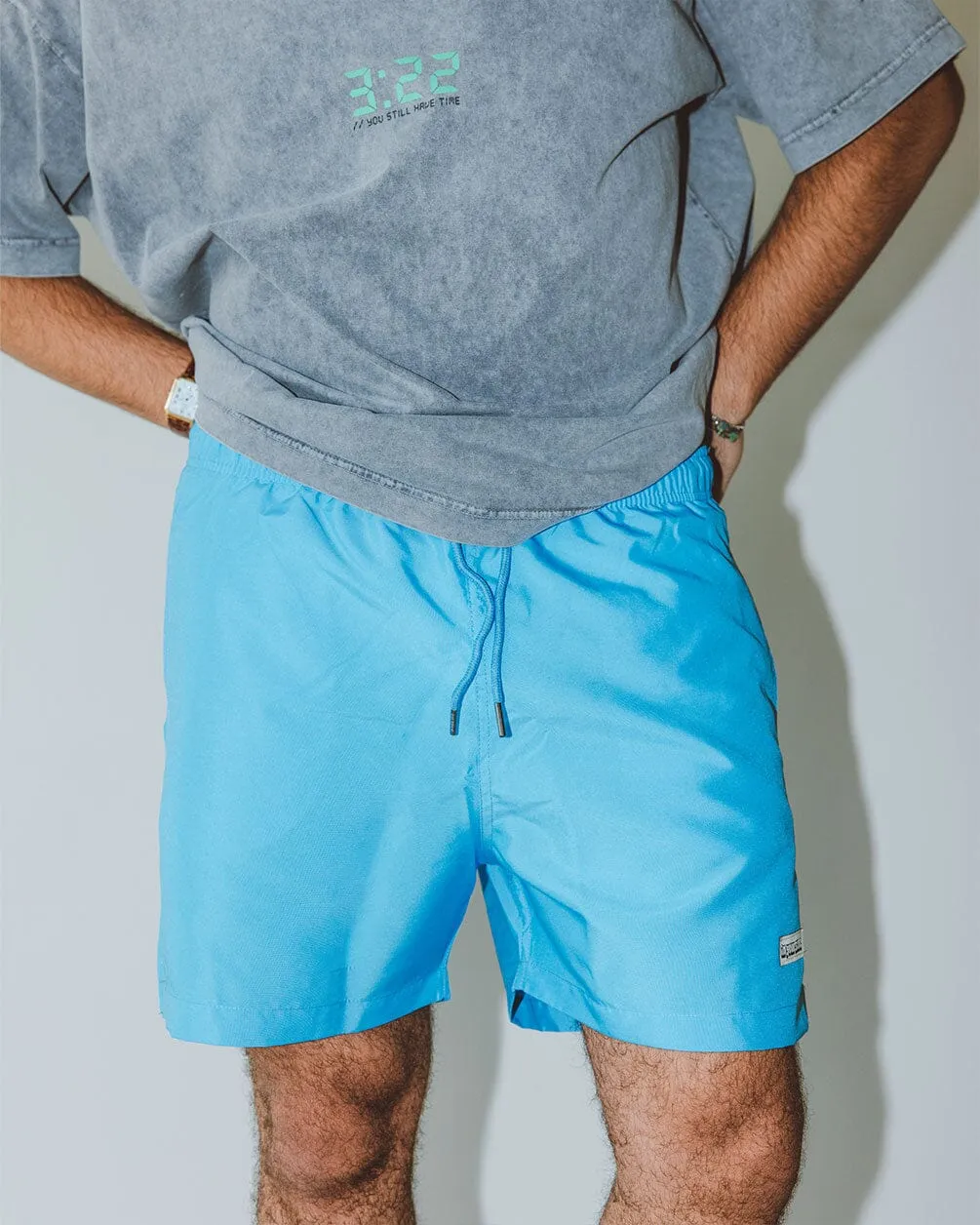 Solid Turquoise Swim Shorts