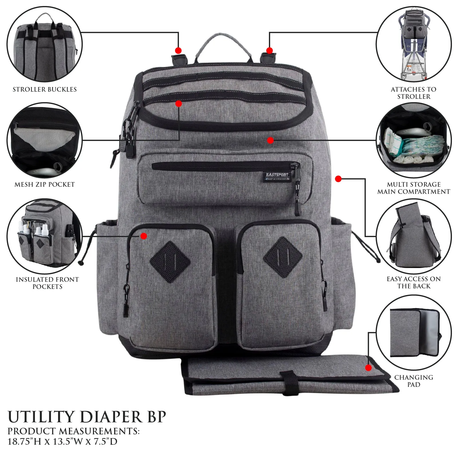 Utility Backpack Diaper Bag