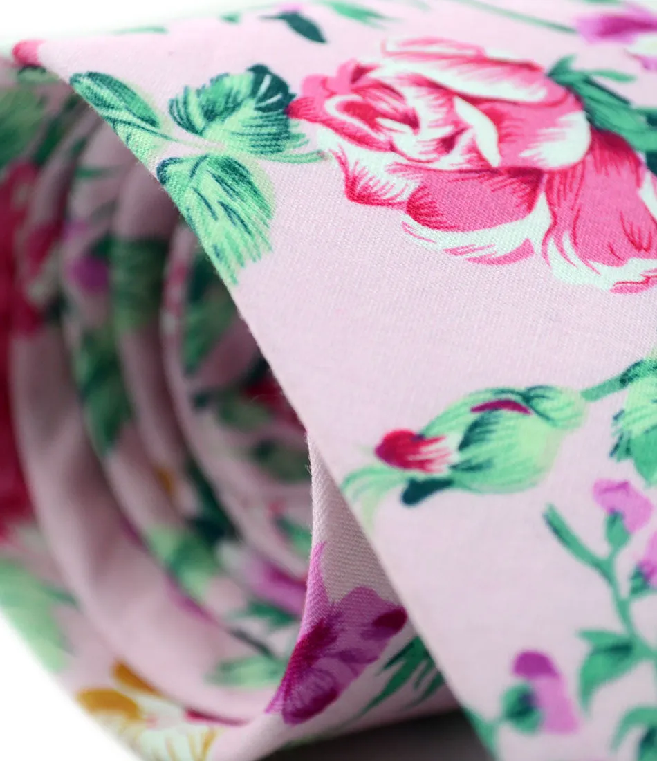 Venetian Pink Floral Neck Tie