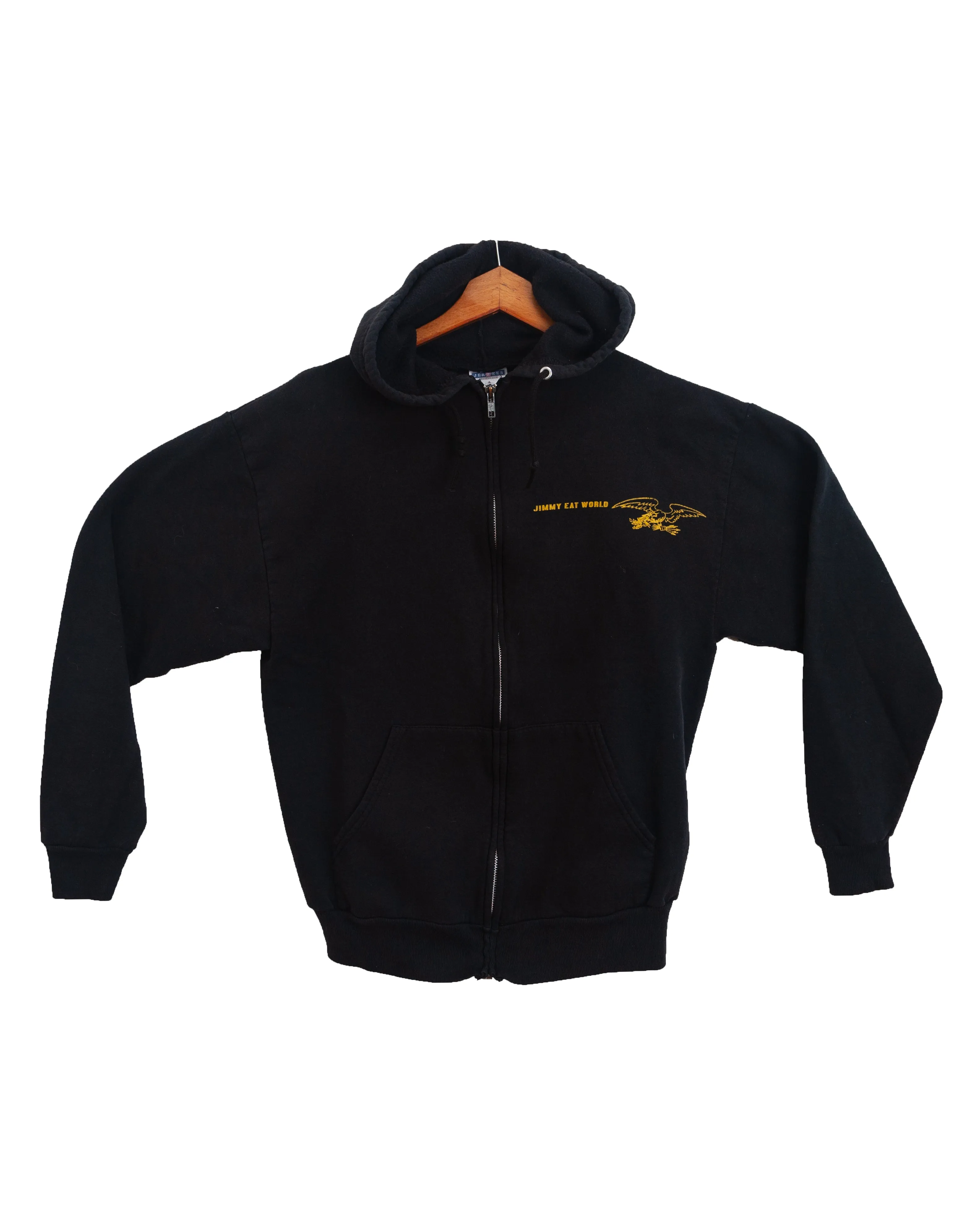 Vintage 1990s Jimmy Eat World Eagle Zip Up Hoodie (Medium)