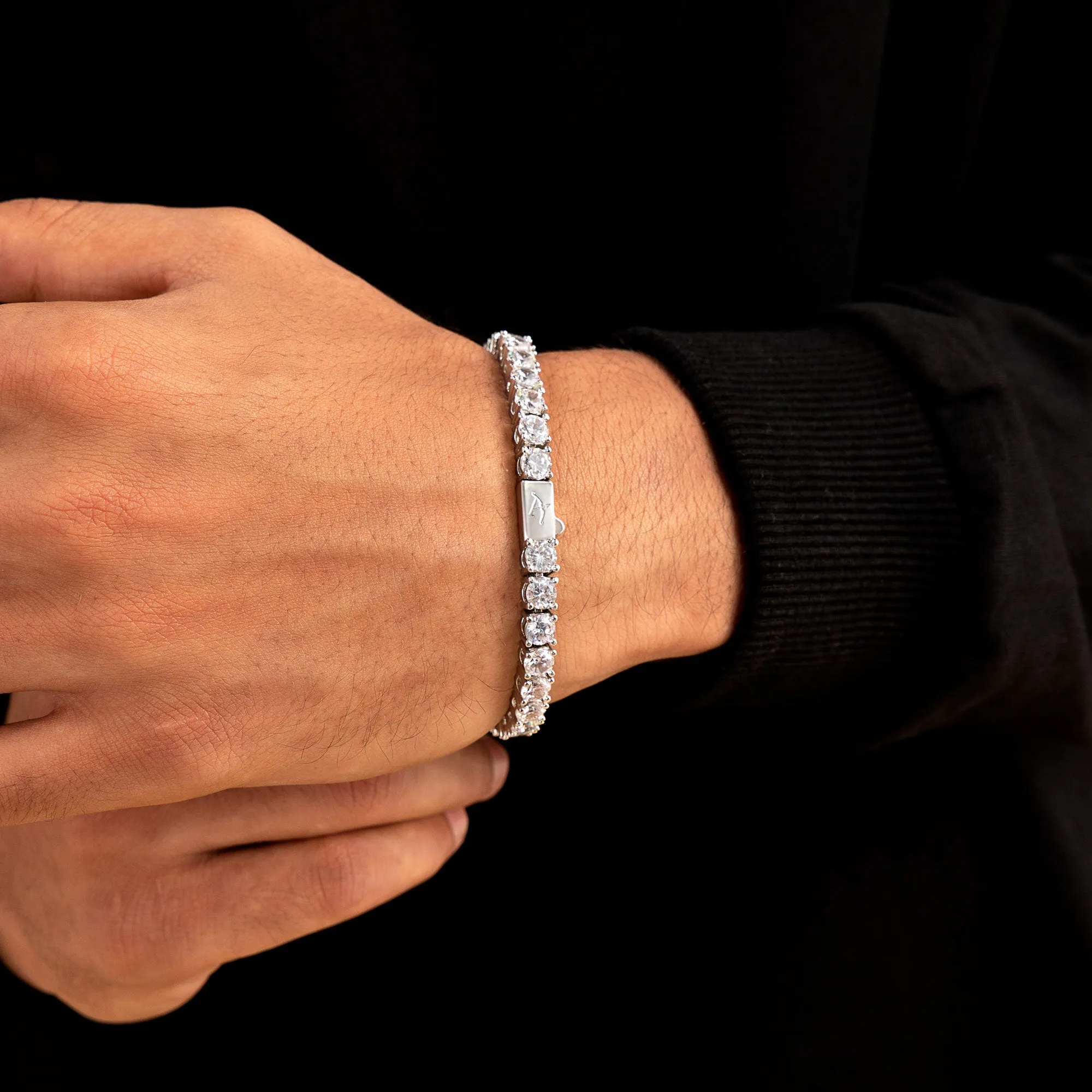 White Gold Iced Tennis Bracelet - 5mm